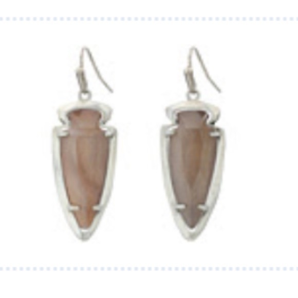 Kendra Scott Katelyn Earrings - Antique Silver/Gray Mother of Pearl - Picture 1 of 4